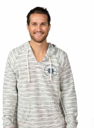 5035-M ADULT STRIPED CHARCOAL /IVORY BAJA HOODIE